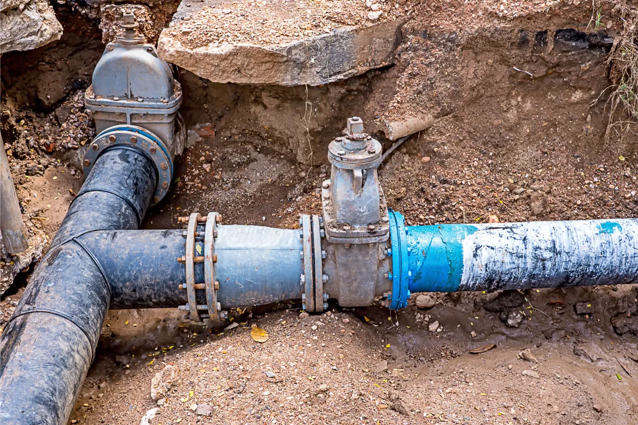 Underground drainage and sewer pipes for residential and commercial sewer services in New York